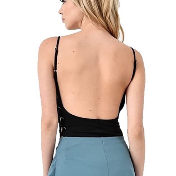 Black bodysuit - low back - side tie - Picture 5 of 6